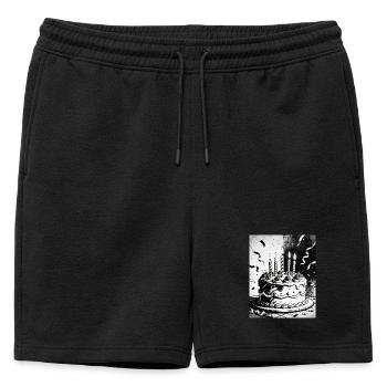 Bougies monochromes pour gâteau d’anniversaire - Short de survêtement homme premium - noir - Devant - AI Model Male 178 light (178cm)