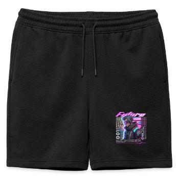 Cycliste Cyberpunk Néon - Short de survêtement homme premium - noir - Devant - AI Model Male 178 light (178cm)