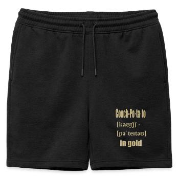 canapé pomme de terre en or - Short de survêtement homme premium - noir - Devant - AI Model Male 178 light (178cm)