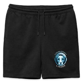 Chienne Laika - Short de survêtement homme premium - noir - Devant - AI Model Male 178 light (178cm)