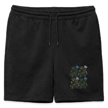 Fleurs séchées prairie fleurie - Short de survêtement homme premium - noir - Devant - AI Model Male 178 light (178cm)
