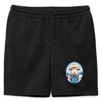 Mouton doux - Short de survêtement homme premium - noir - Devant - AI Model Male 178 light (178cm)