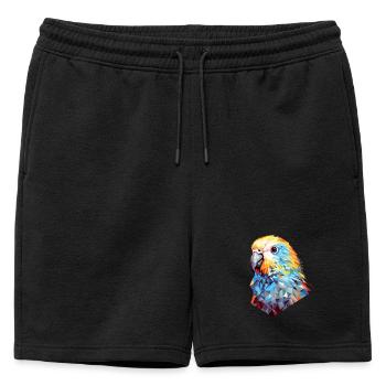 Perruche Polygone Bird Perruches - Short de survêtement homme premium - noir - Devant - AI Model Male 178 light (178cm)
