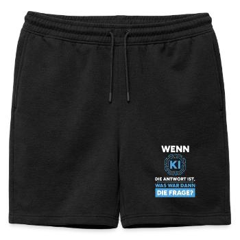 Intelligence artificielle Question Réponse Dire - Short de survêtement homme premium - noir - Devant - AI Model Male 178 light (178cm)