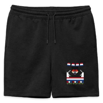 Victoire néerlandaise - Short de survêtement homme premium - noir - Devant - AI Model Male 178 light (178cm)
