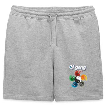 Yin Yang Fünf Elemente Qi Gong Fieber Design - Männer Premium Organic Sweatshorts - Grau meliert - Vorne - AI Model Male 178 light (178cm)