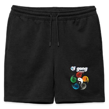 Yin Yang Cinq Éléments Qi Gong Fever Design - Short de survêtement homme premium - noir - Devant - AI Model Male 178 light (178cm)