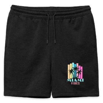 Vibrations de Miami - Short de survêtement homme premium - noir - Devant - AI Model Male 178 light (178cm)