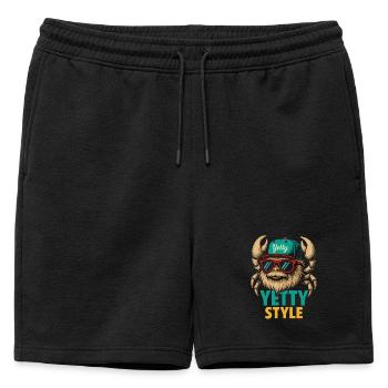 Yetty Style Yeti Graphic - Mens' Premium Organic Sweatshorts - black - Front - AI Model Male 178 light (178cm)