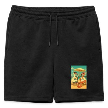 Birds in summer climates - Mens' Premium Organic Sweatshorts - black - Front - AI Model Male 178 light (178cm)