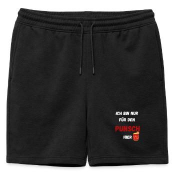 Humorous Punch Saying Christmas Market - Mens' Premium Organic Sweatshorts - black - Front - AI Model Male 178 light (178cm)