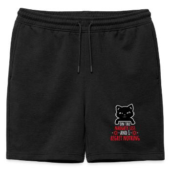 On the naughty list and regret nothing Böse Katze - Mens' Premium Organic Sweatshorts - black - Front - AI Model Male 178 light (178cm)