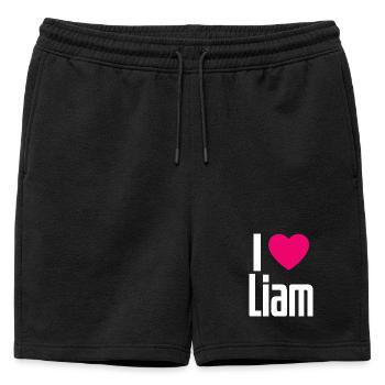 J’aime Liam Coeur rose J’aime Liam - Short de survêtement homme premium - noir - Devant - AI Model Male 178 light (178cm)