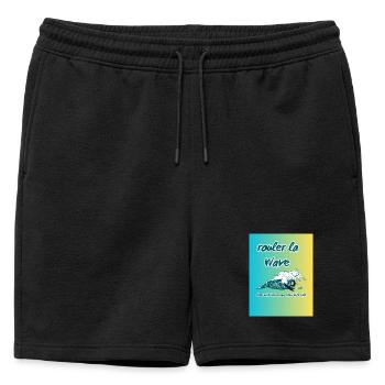 Teal_Illustrated_Wave - Short de survêtement homme premium - noir - Devant - AI Model Male 178 light (178cm)