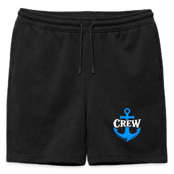 Anchor Crew Nautical Logo - Mens' Premium Organic Sweatshorts - black - Front - AI Model Male 178 light (178cm)