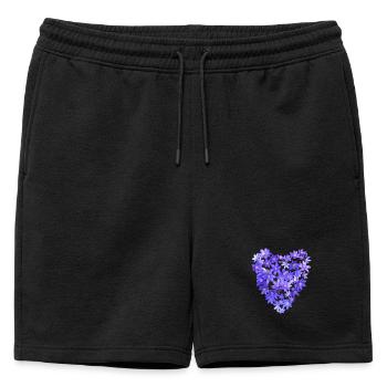 Blue Violet Heart - Mens' Premium Organic Sweatshorts - black - Front - AI Model Male 178 light (178cm)