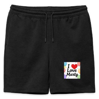J’adore Marty Balloons - Short de survêtement homme premium - noir - Devant - AI Model Male 178 light (178cm)