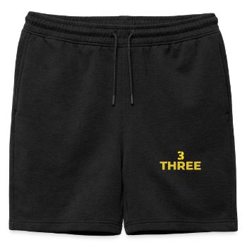 Trois Jaunes en Gras - Short de survêtement homme premium - noir - Devant - AI Model Male 178 light (178cm)