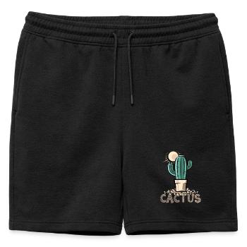cactus cactus cactus symbole soleil désert sable - Short de survêtement homme premium - noir - Devant - AI Model Male 178 light (178cm)