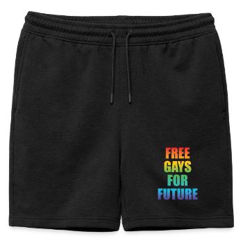 LGBT Free Gays pour Future Rainbow Gay Queer - Short de survêtement homme premium - noir - Devant - AI Model Male 178 light (178cm)