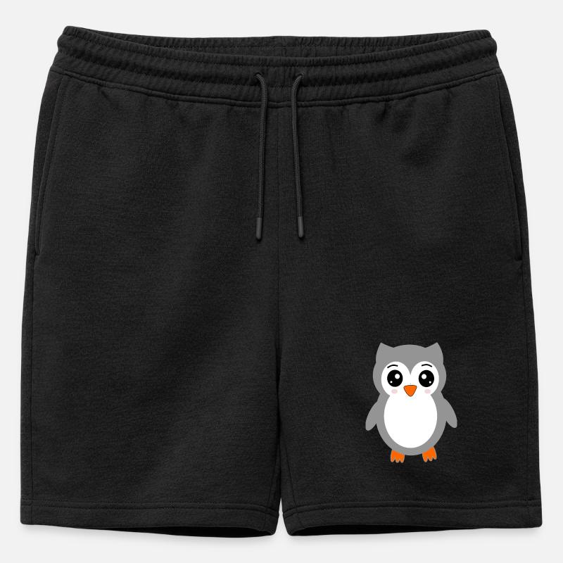graue Eule - Männer Premium Organic Sweatshorts - Schwarz