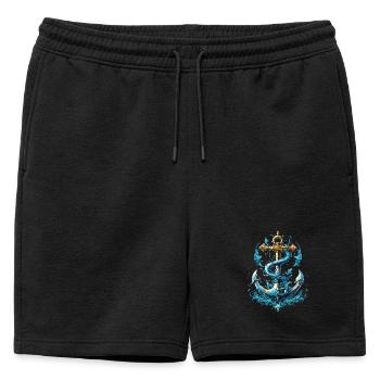 Éclaboussures d’eau d’ancre - Short de survêtement homme premium - noir - Devant - AI Model Male 178 light (178cm)