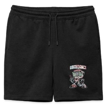 Breakdance Boombox Pastel Lineart streetart - Short de survêtement homme premium - noir - Devant - AI Model Male 178 light (178cm)