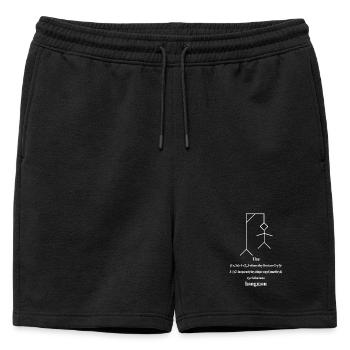 Pendu - pendu IUPAC Nomenclature -blanc - Short de survêtement homme premium - noir - Devant - AI Model Male 178 light (178cm)