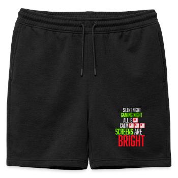 Nuit silencieuse Nuit de jeu Tous les écrans calmes Lumineux - Short de survêtement homme premium - noir - Devant - AI Model Male 178 light (178cm)