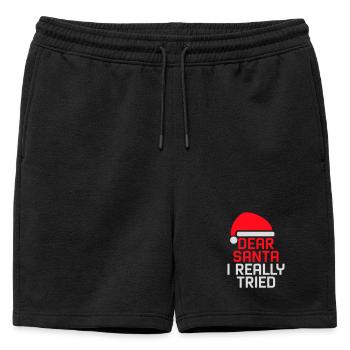Cher Père Noël, j’ai vraiment essayé l’humour de Noël drôle - Short de survêtement homme premium - noir - Devant - AI Model Male 178 light (178cm)