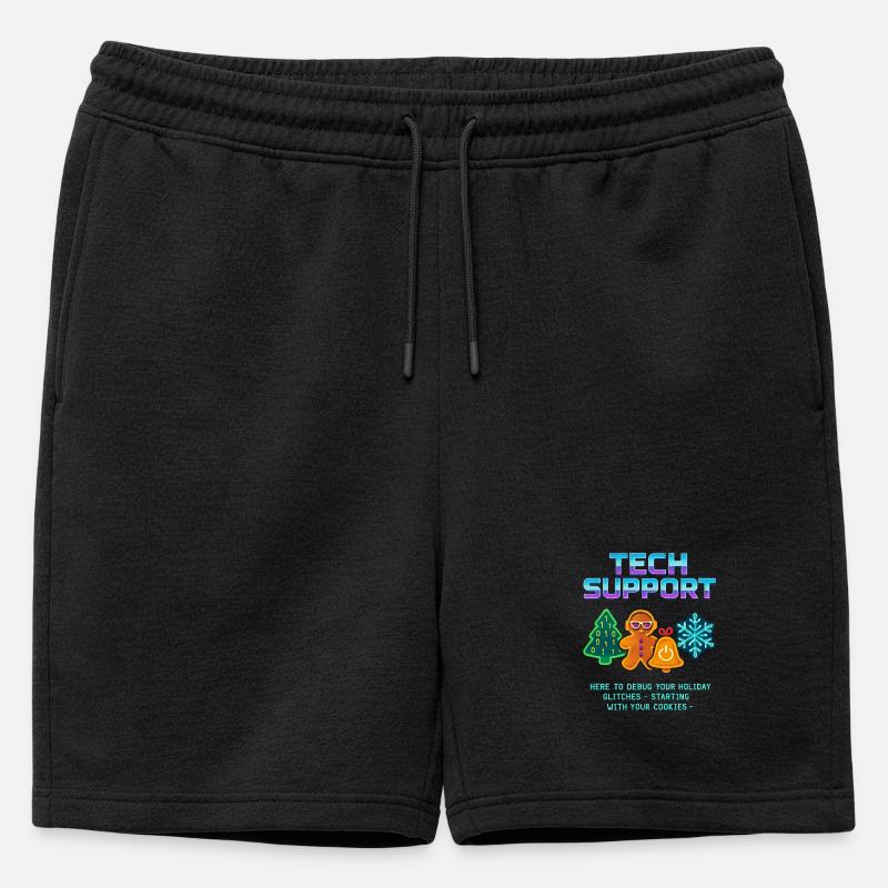 Lustiger Technischer Support Debug Weihnachten - Männer Premium Organic Sweatshorts - Schwarz