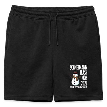 Flash mob bonhomme de neige - Short de survêtement homme premium - noir - Devant - AI Model Male 178 light (178cm)