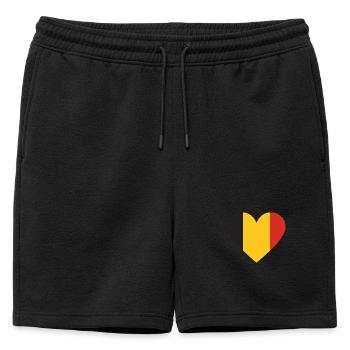 Cœur belge tricolore - Short de survêtement homme premium - noir - Devant - AI Model Male 178 light (178cm)