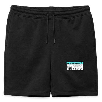 Danger Turbo Aufkleber - Männer Premium Organic Sweatshorts - Schwarz - Vorne - AI Model Male 178 light (178cm)