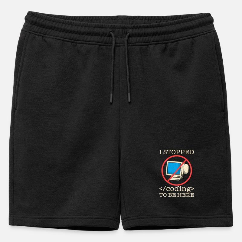 Coding witziger Spruch Prgrammierer - Männer Premium Organic Sweatshorts - Schwarz