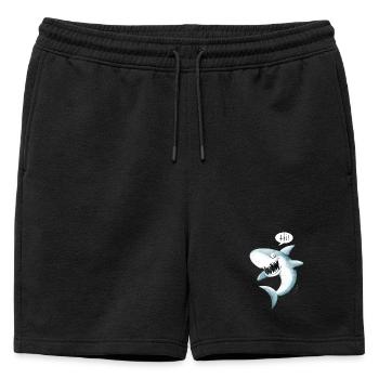 Cool Salut Hai I requin cartoon - Short de survêtement homme premium - noir - Devant - AI Model Male 178 light (178cm)
