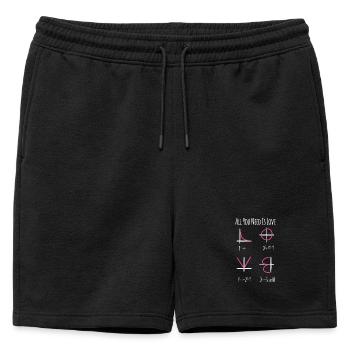 All You Need Is Love Mathe Nerd Lehrer Geschenk - Männer Premium Organic Sweatshorts - Schwarz - Vorne - AI Model Male 178 light (178cm)