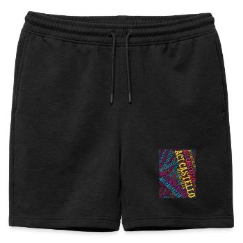 t-shirt Aci Castello word cloud t-shirt - Short de survêtement homme premium - noir - Devant - AI Model Male 178 light (178cm)
