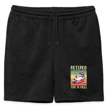 Retraité Retraité - Short de survêtement homme premium - noir - Devant - AI Model Male 178 light (178cm)