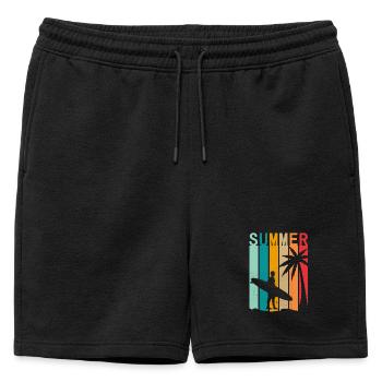 Surf - Short de survêtement homme premium - noir - Devant - AI Model Male 178 light (178cm)