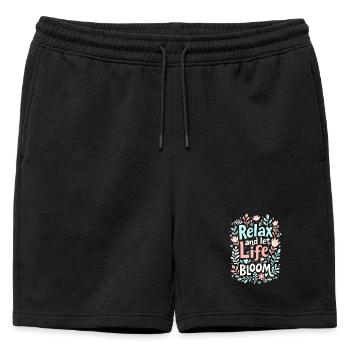DÉTENDEZ-VOUS ET LAISSEZ LA VIE S’ÉPANOUIR - Short de survêtement homme premium - noir - Devant - AI Model Male 178 light (178cm)