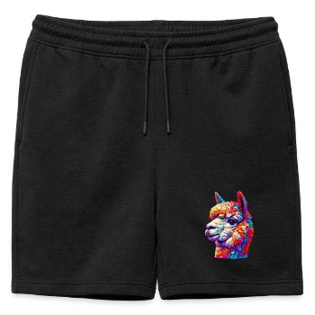 Alpaca - Mens' Premium Organic Sweatshorts - black - Front - AI Model Male 178 light (178cm)