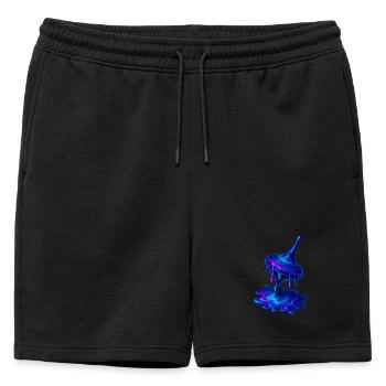 Toupie fondante bleu violet - Short de survêtement homme premium - noir - Devant - AI Model Male 178 light (178cm)