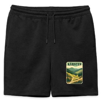 Motif rétro Carinthie - Short de survêtement homme premium - noir - Devant - AI Model Male 178 light (178cm)