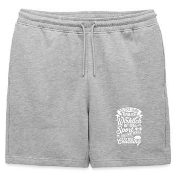 This year really with the sport - Mens' Premium Organic Sweatshorts - heather grey - Front - AI Model Male 178 light (178cm)