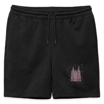 Cathédrale de Cologne Carnaval Carnaval Costume de confettis - Short de survêtement homme premium - noir - Devant - AI Model Male 178 light (178cm)