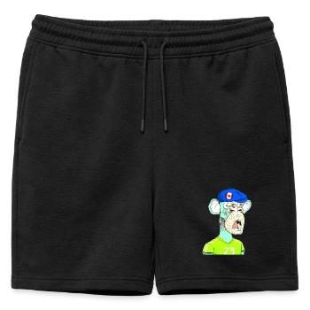 Ape Neon Style - Mens' Premium Organic Sweatshorts - black - Front - AI Model Male 178 light (178cm)