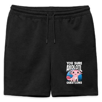 Mignon Axolotl Kawaii Amoureux des Axolotls - Short de survêtement homme premium - noir - Devant - AI Model Male 178 light (178cm)