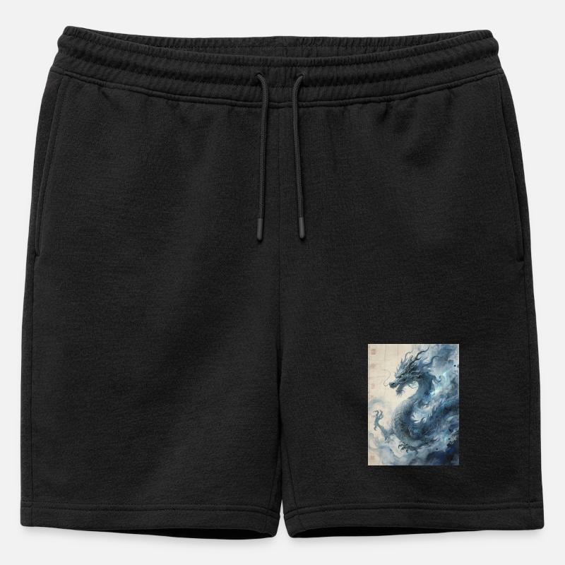 Die Sternennacht: Blauer Drache – Aether - Männer Premium Organic Sweatshorts - Schwarz