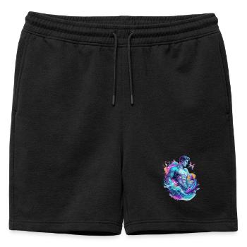 Poissons_Astro_Homme - Short de survêtement homme premium - noir - Devant - AI Model Male 178 light (178cm)